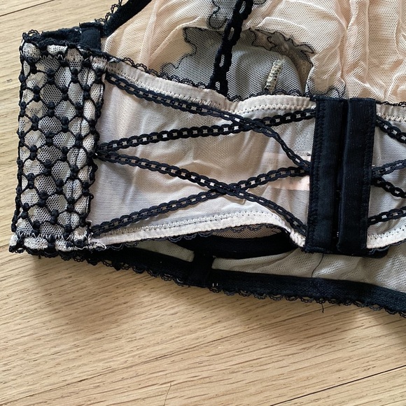 Victoria Secret BNWOT black Lace + Nude Bralette 36D - Picture 4 of 5